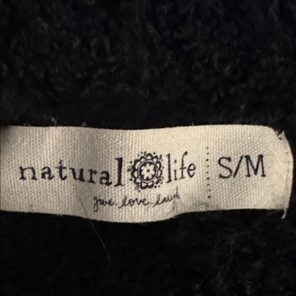 NATURAL LIFE Calla Jacquard Cardigan Sweater Black Colorful Heart S M S/M Cozy - Picture 8 of 9